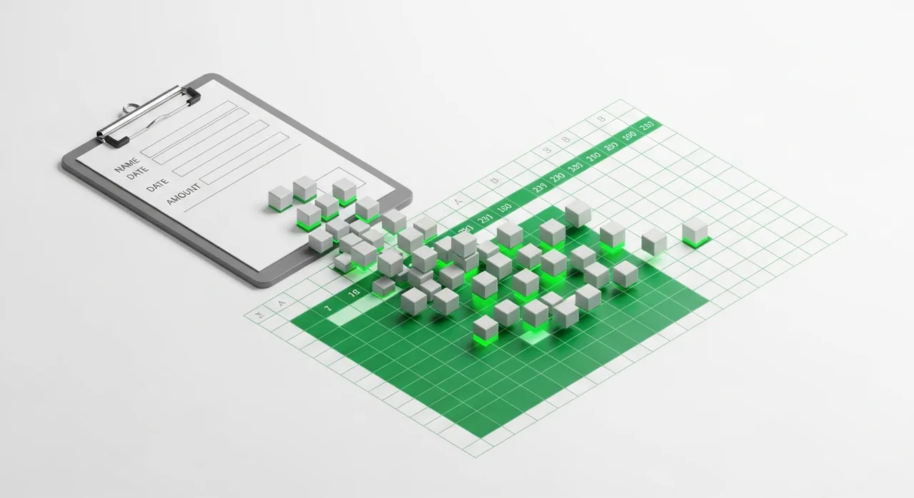 Data flowing from a business form into an organized Excel spreadsheet — Local Data Works automation software